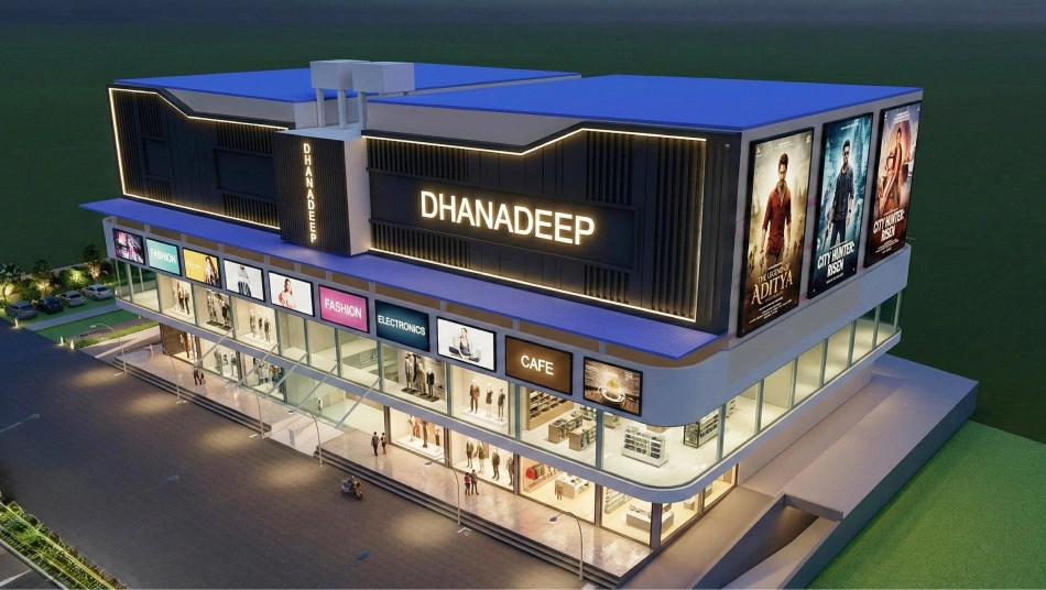 project name a mega shopping mall with a four screen cinema